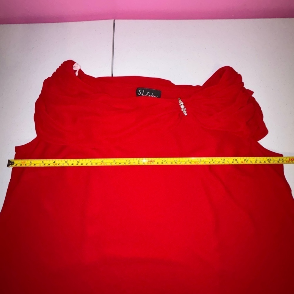 SL Fashions Red Women's Skirt Set - Picture 4 of 16